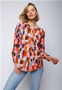 Emily van den Bergh pink geometrische blouse