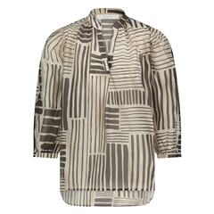 Nukus offwhite greige Lena blouse stripes