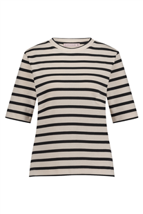 Studio Anneloes offwhite zwart gestreept Annika rib t-shirt