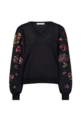 Studio Anneloes zwarte Milly flower sequins trui