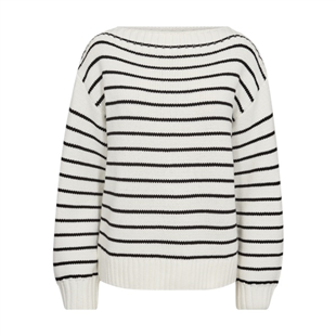 Freequent offwhite black breton stripe Cotla trui